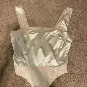 Cream silk body suit
